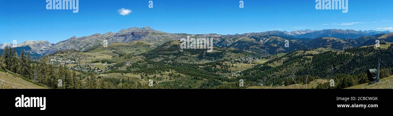 Panoramic view of the ski resort of Valberg in Summer. (South of France, French Riviera) Stock Photo