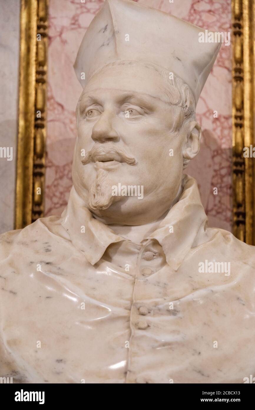 Italian art, bust of Scipione Borghese by Gian Lorenzo Bernini, Borghese Gallery Museum, Rome, Italy Stock Photo