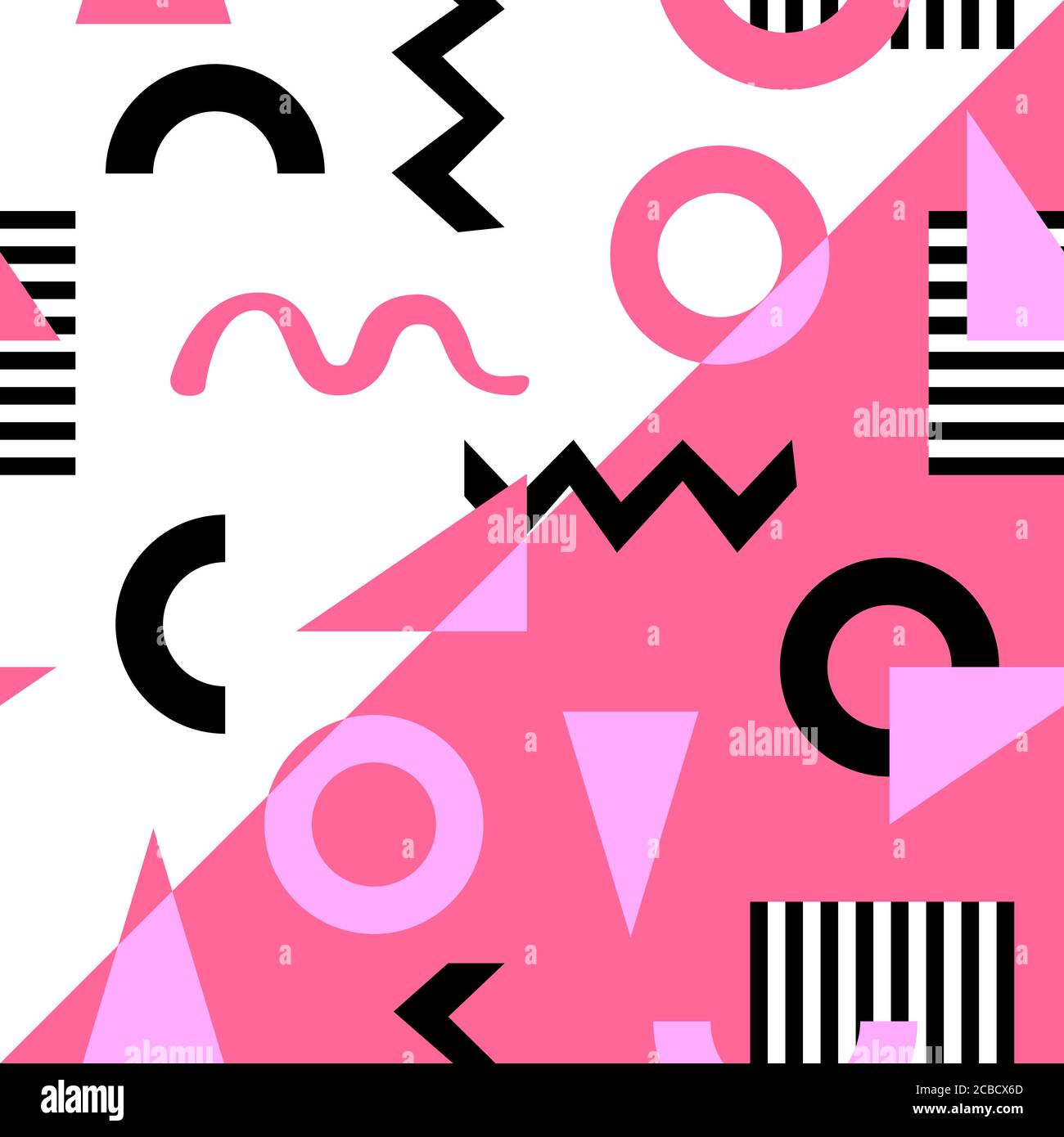 Memphis seamless pattern. Geometric design Vector illustration. Stock Vector