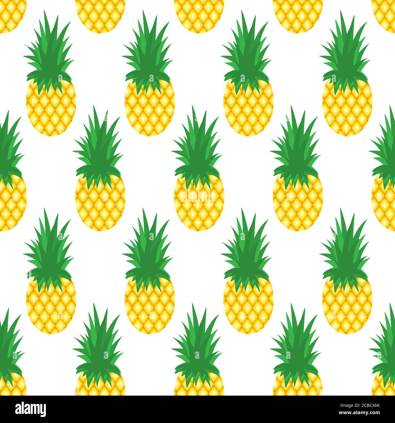 Pineapple background. Seamless pattern with pineapples Vector illustration. Stock Vector