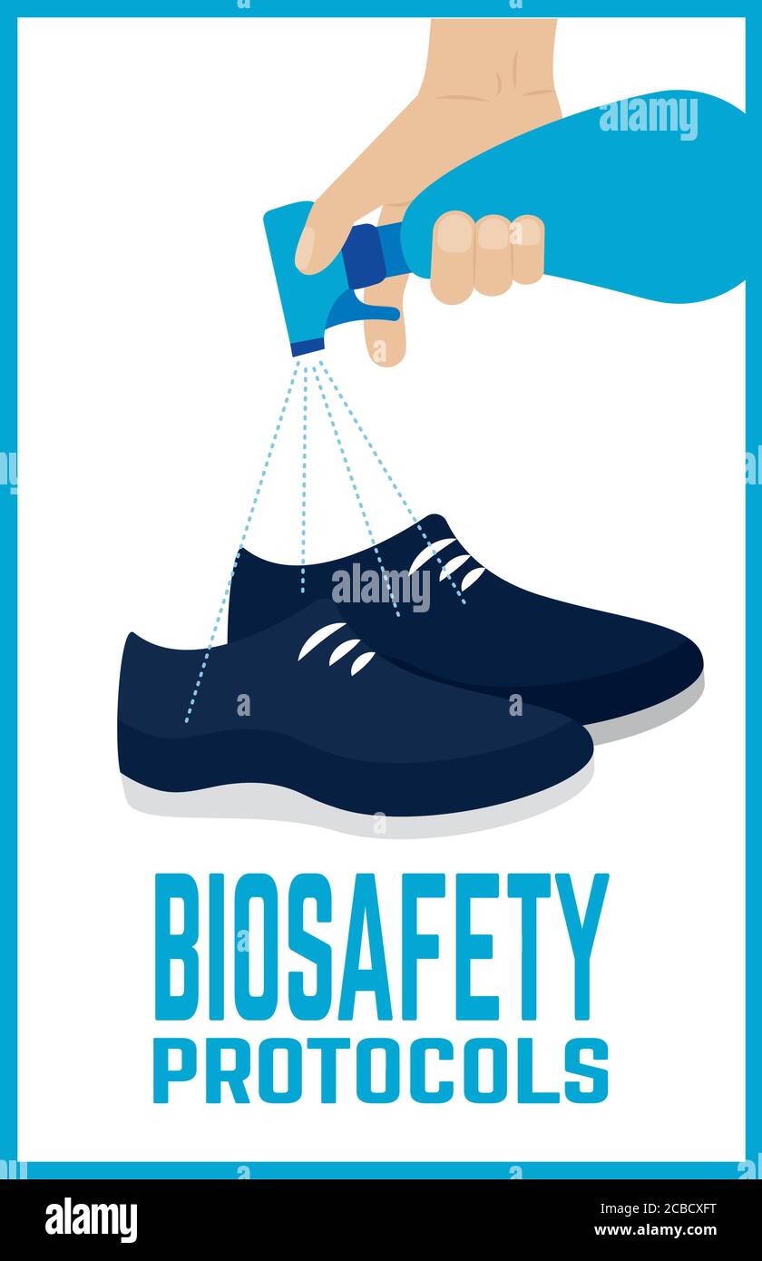 Biosafety protocols poster Stock Vector