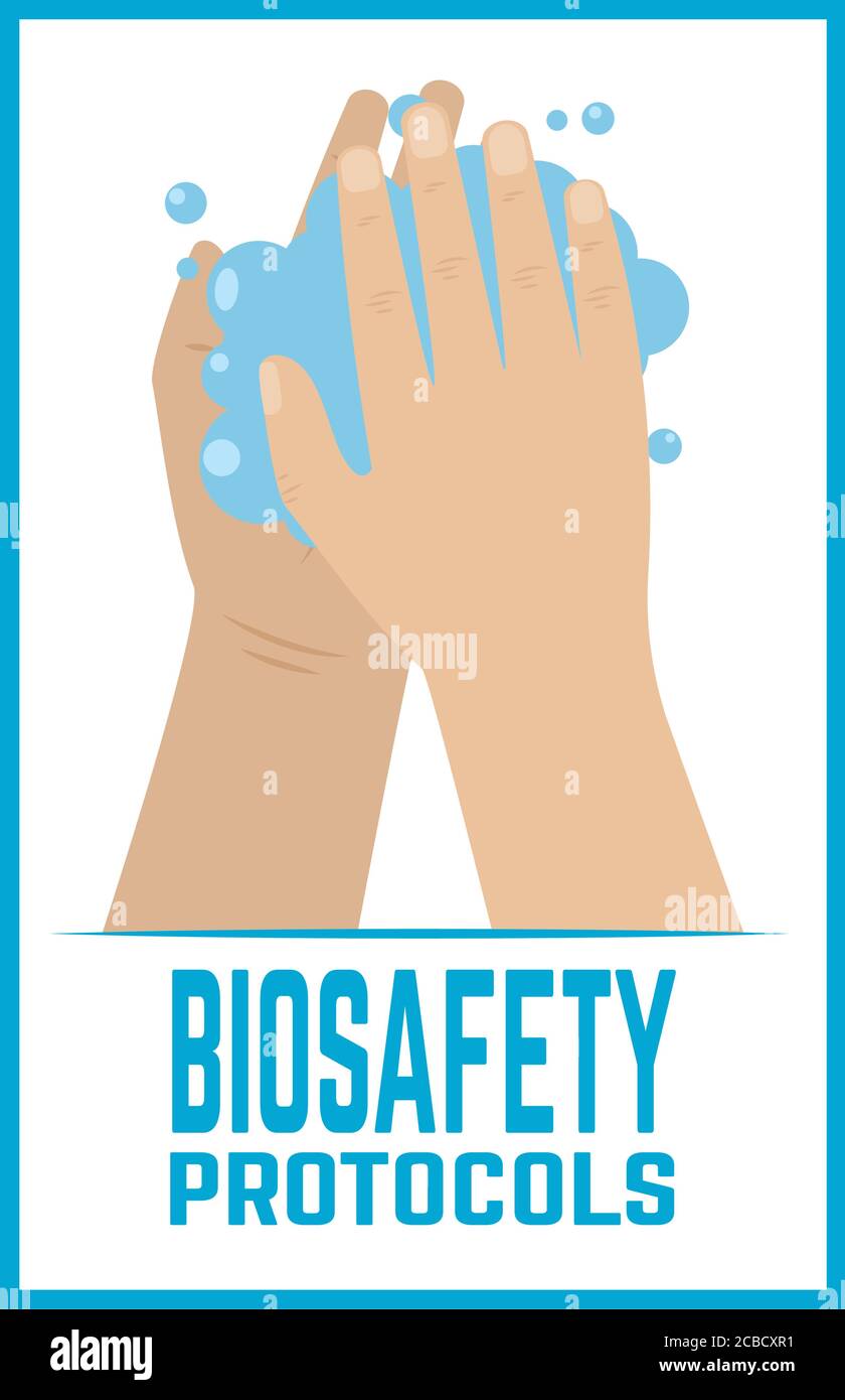 Biosafety protocols poster Stock Vector