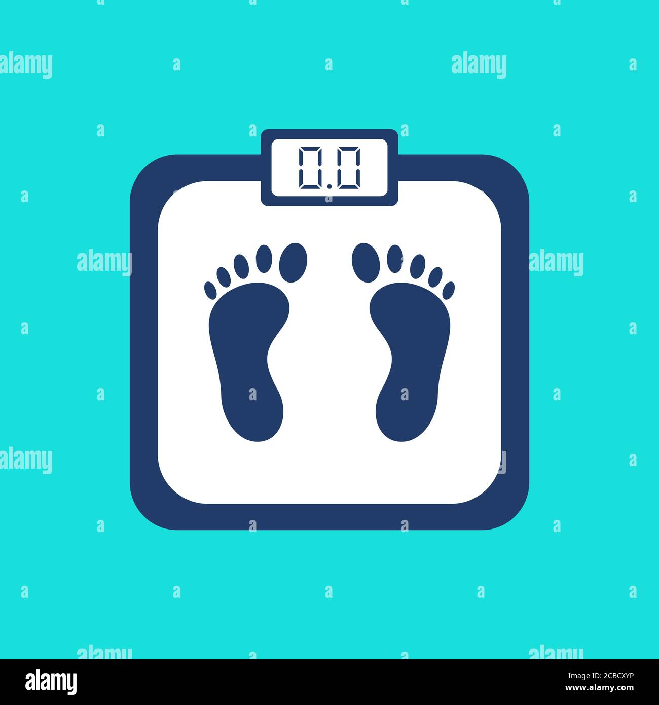 Pink bathroom weight scale icon isolated. Stock Vector