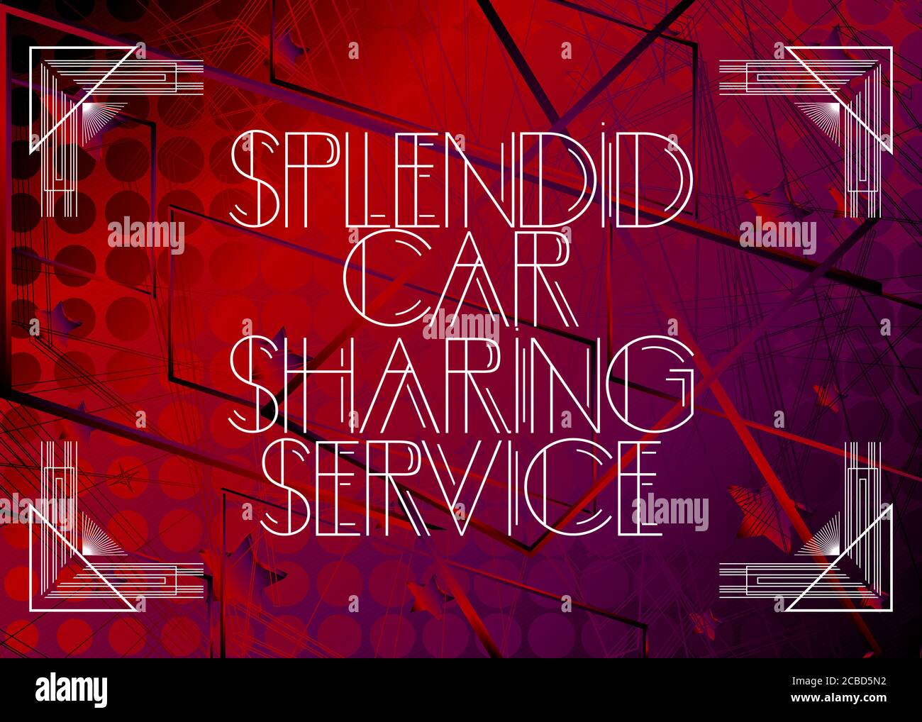 Splendid Sign Retro Splendid Car Sharing Service text. Decorative greeting card, sign ...
