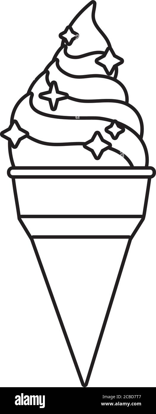 sweet ice cream cone line style vector illustration design Stock Vector