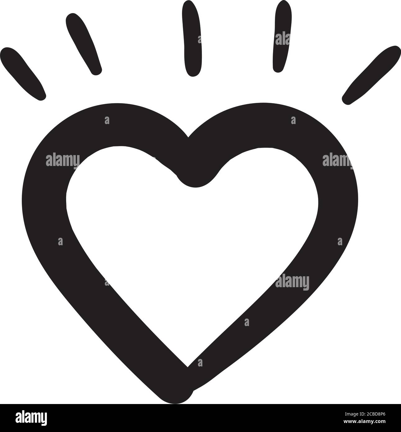 heart love with lines splash work art silhouette style vector ...