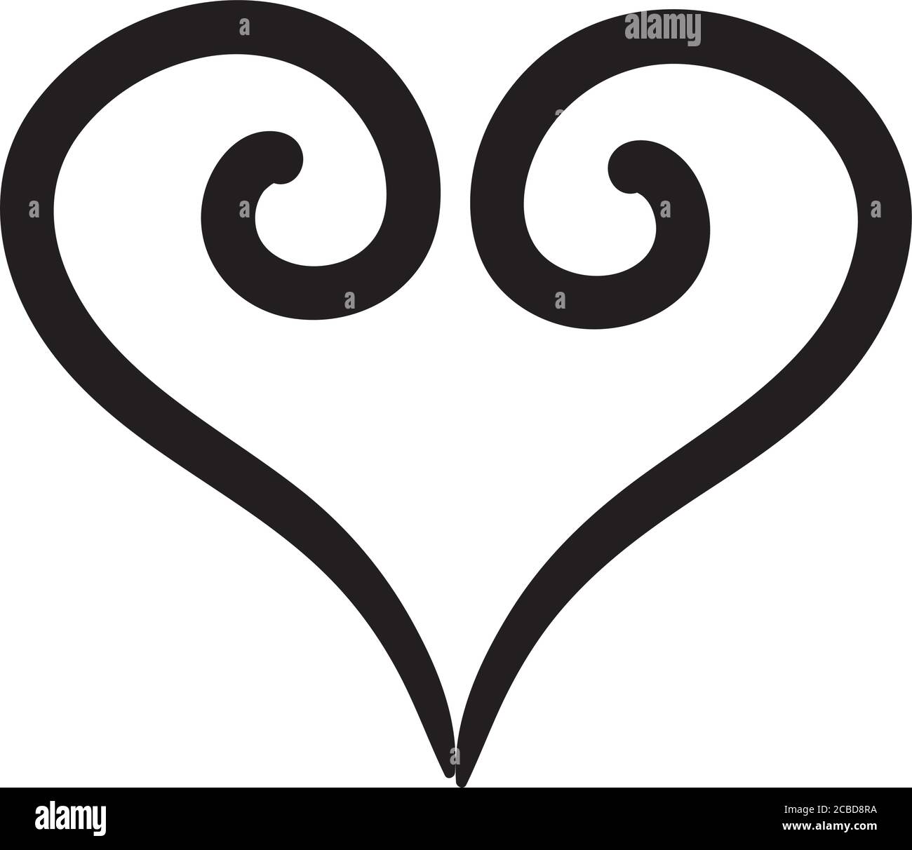 heart love drawing art work silhouette style vector illustration design ...