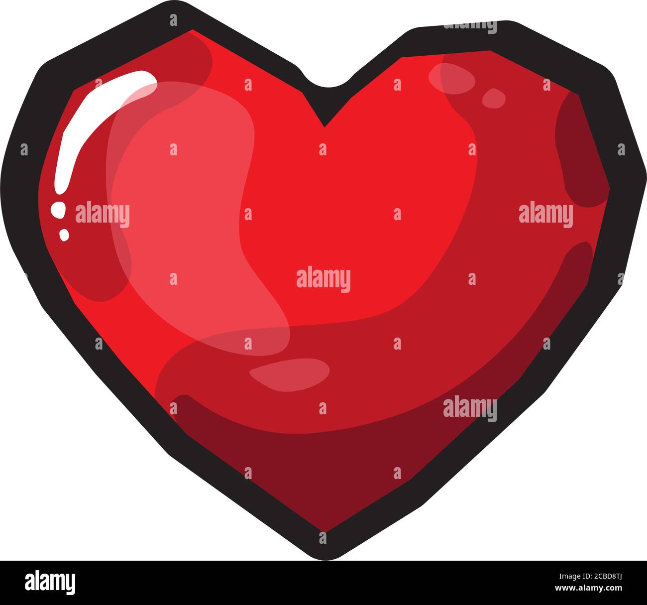 red heart design of love passion and romantic theme Vector illustration ...