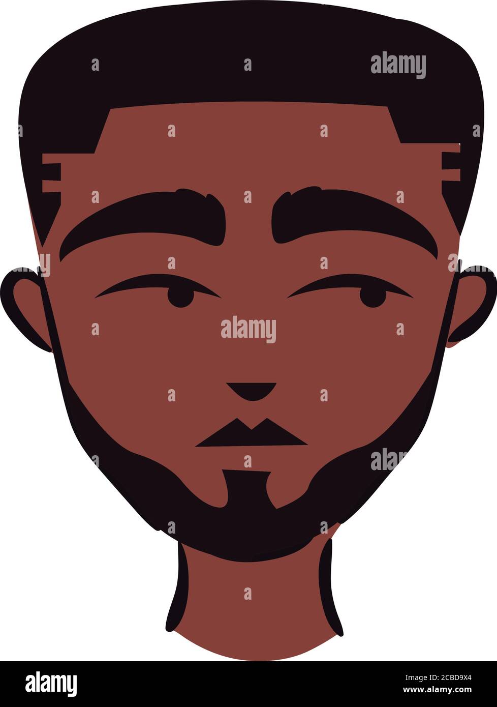 young afro man ethnicity with beard flat style icon vector illustration ...