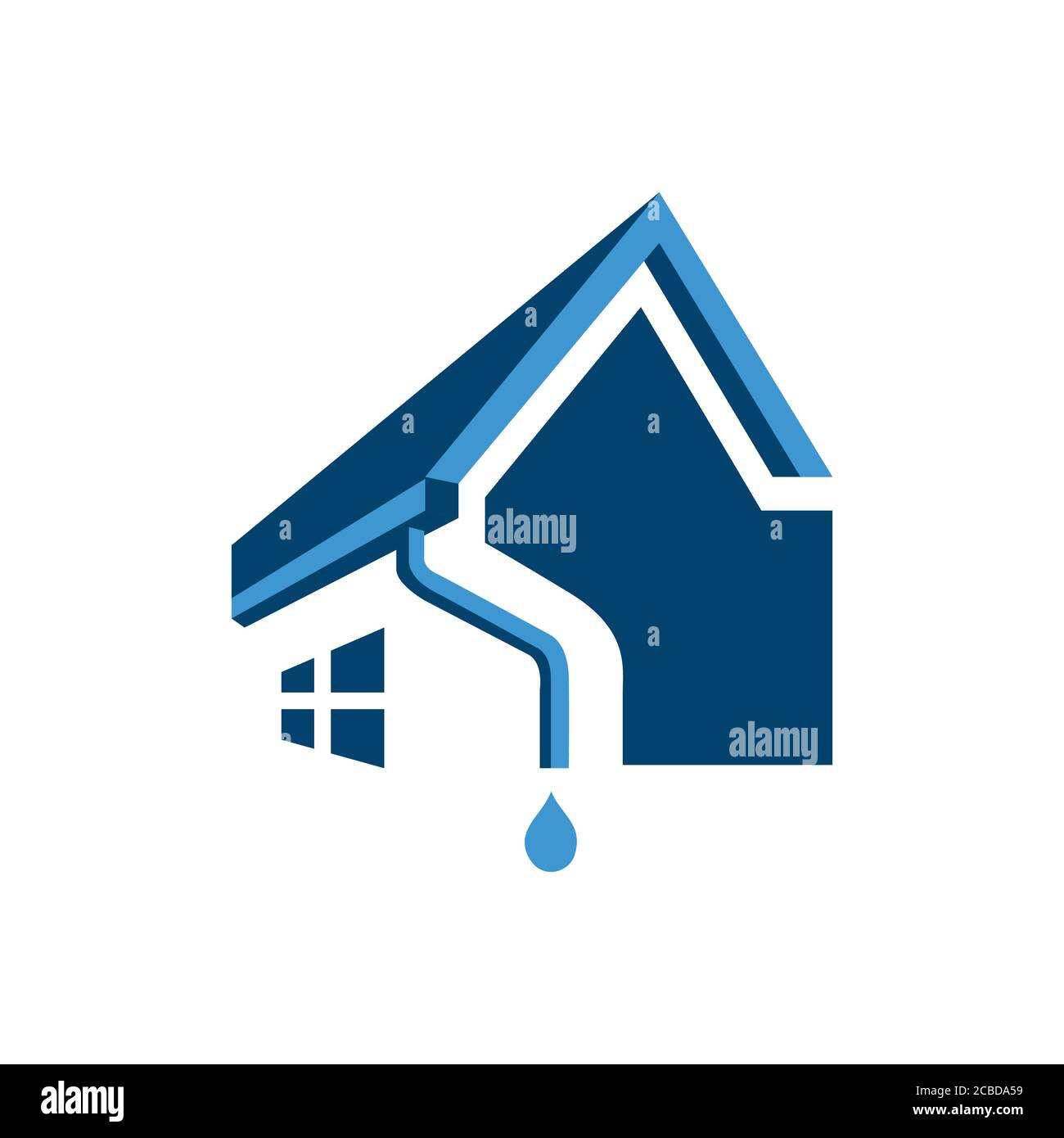 house roof gutter logo design. home pipe installation vector template