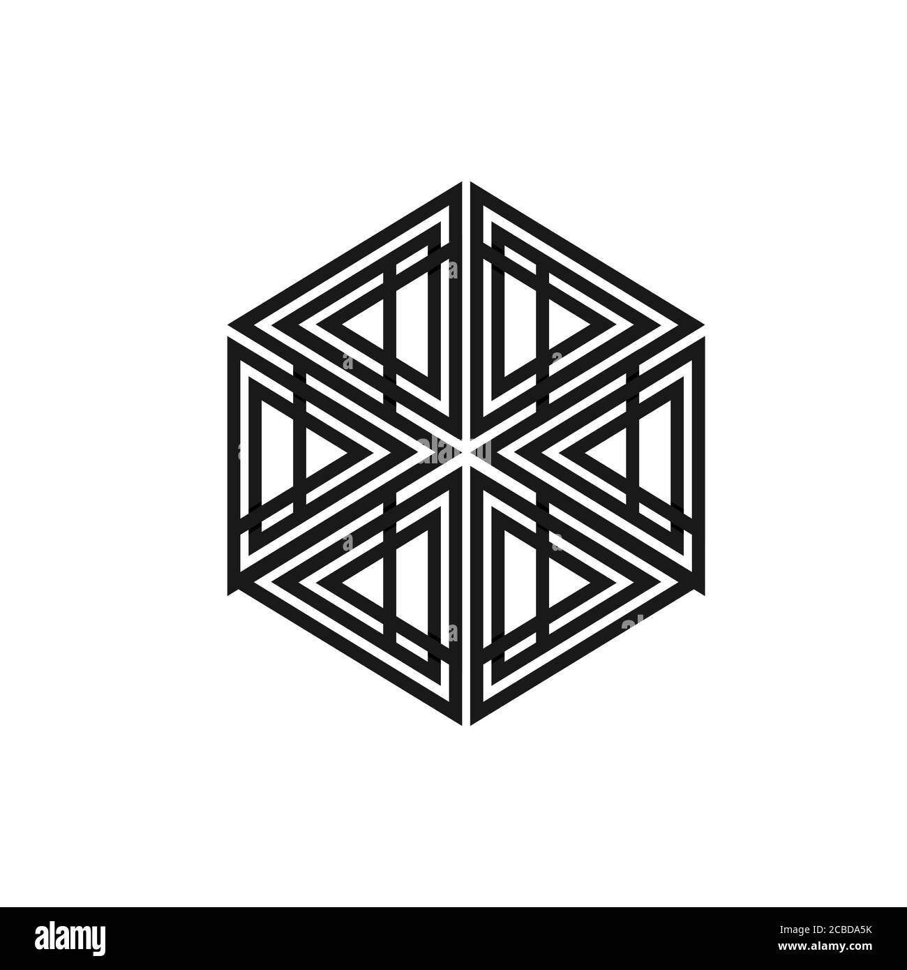 geometric hexagonal logo vector. modern hexagon design icon vector ...