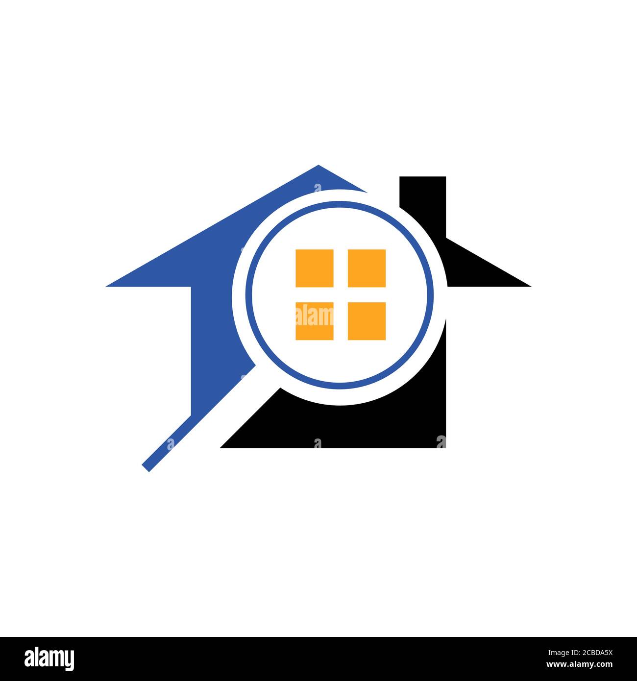 Searching House Logo. Search Home icon With Magnifying Glass Symbol, Logo Design illustrations