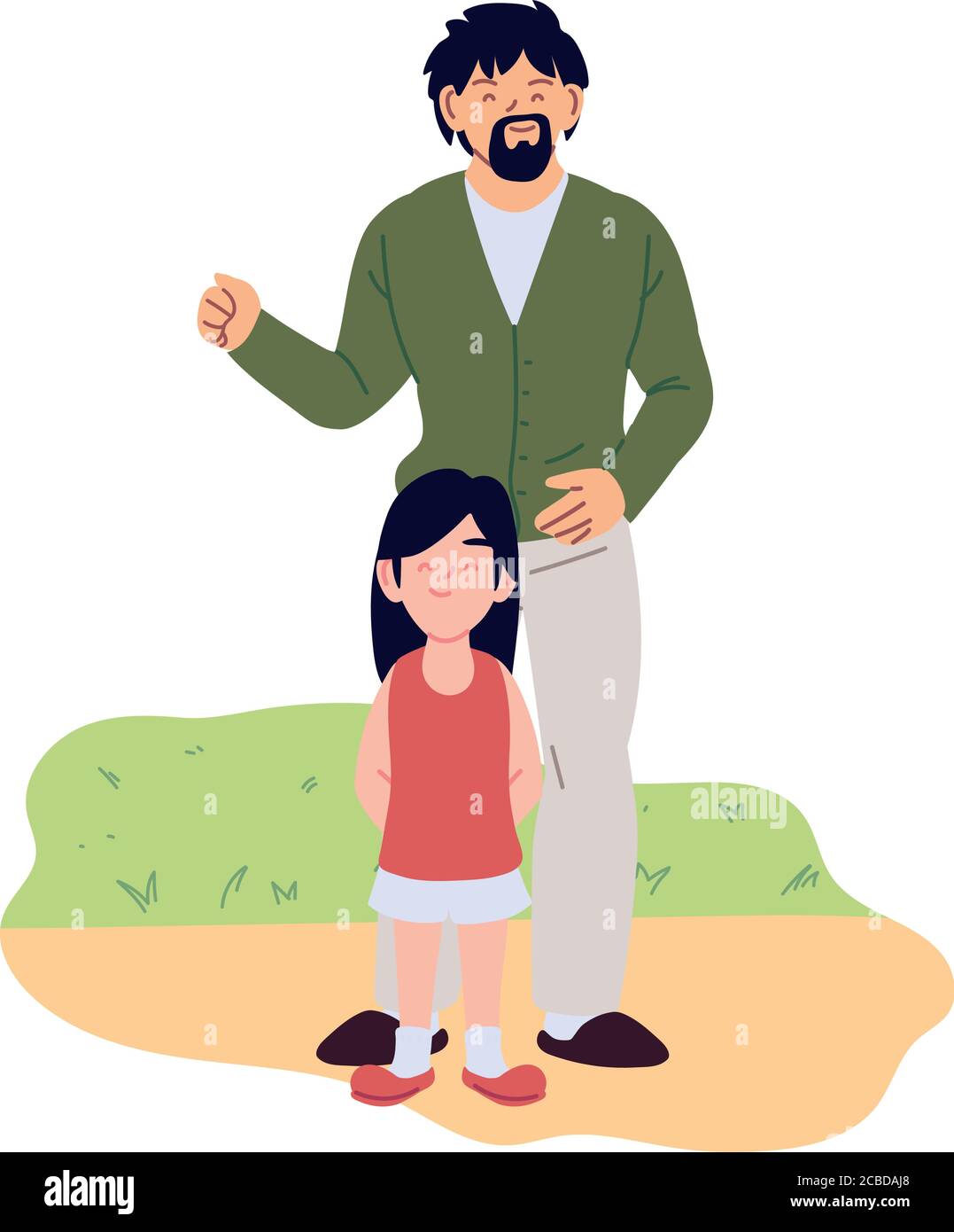 Father and daughter cartoons design, Family relationship and generation