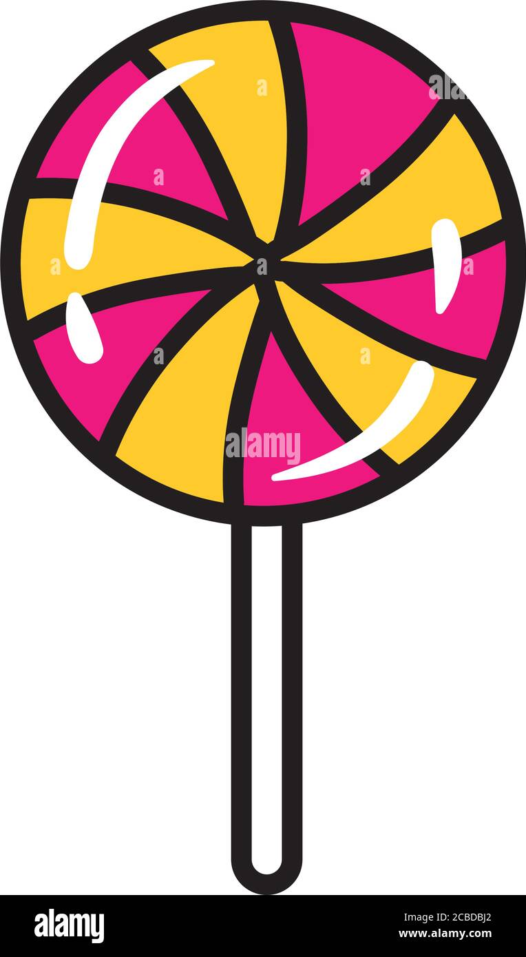 lollipop sweet candy pop art flat style vector illustration design Stock  Vector Image & Art - Alamy
