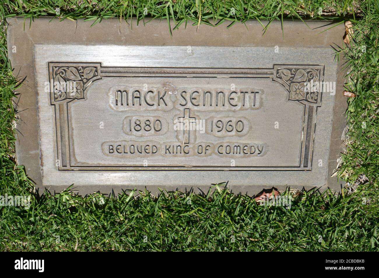 Culver City, California, USA 11th August 2020 A general view of atmosphere of actor/director Mack Sennett's Grave at Holy Cross Cemetery on August 11, 2020 in Culver City, California, USA. Photo by Barry King/Alamy Stock Photo Stock Photo