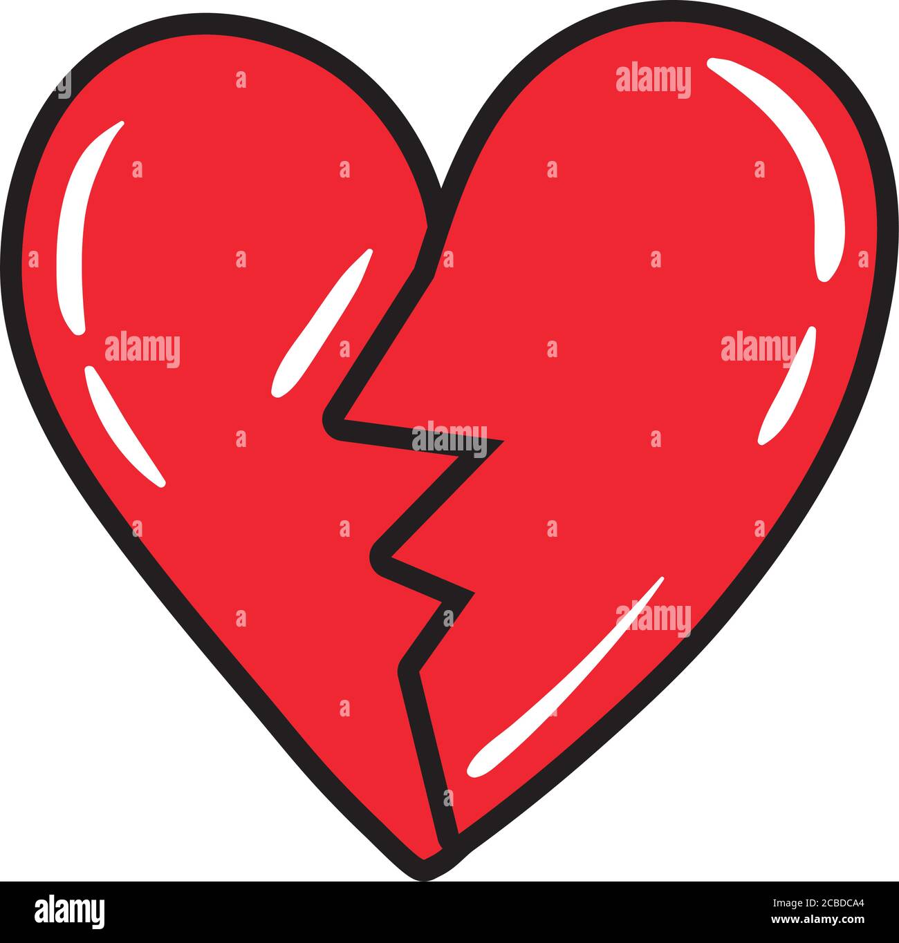 heart broken pop art flat style vector illustration design Stock Vector ...