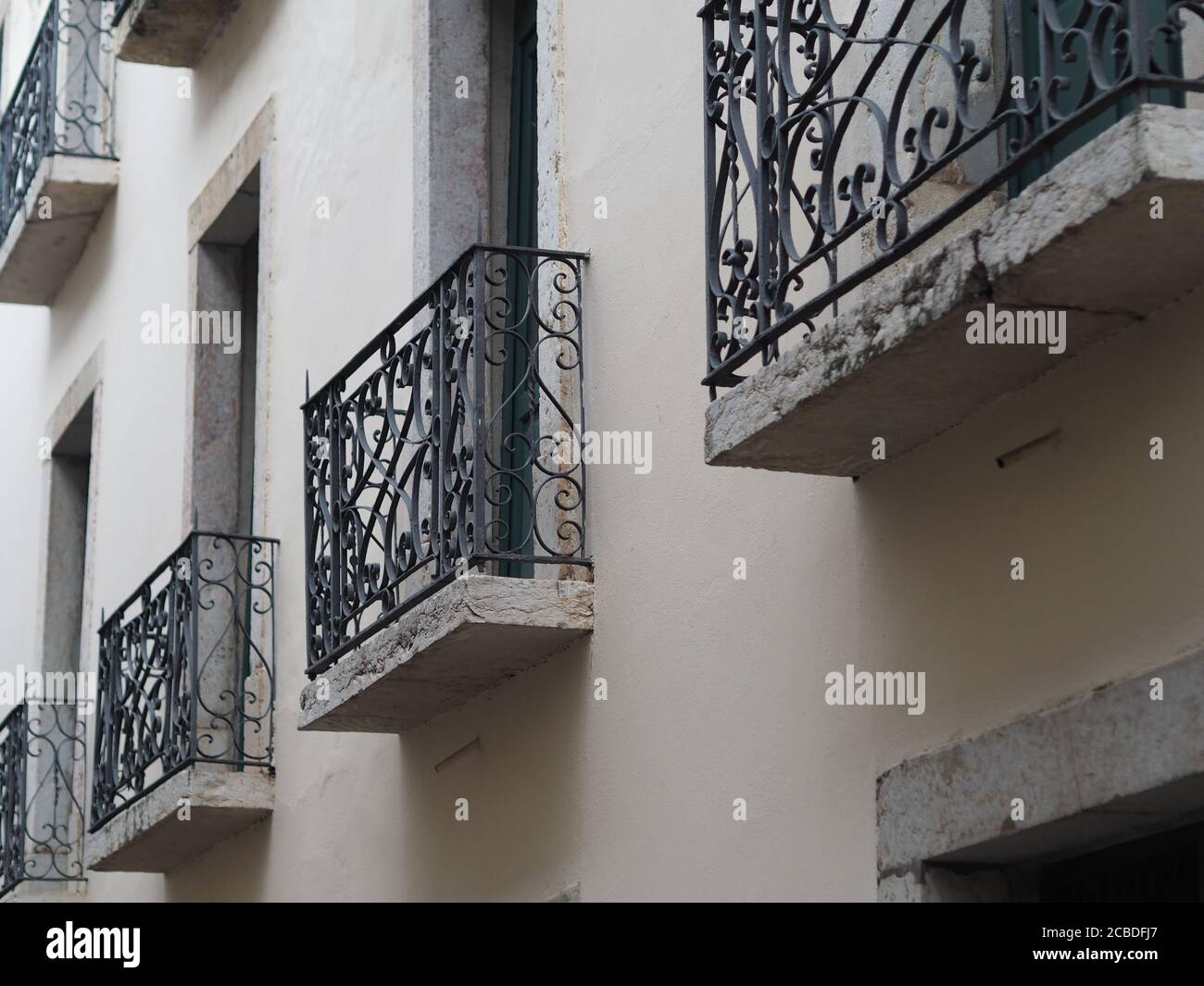 Beautiful view of a facade of a building with balconies Stock Photo - Alamy