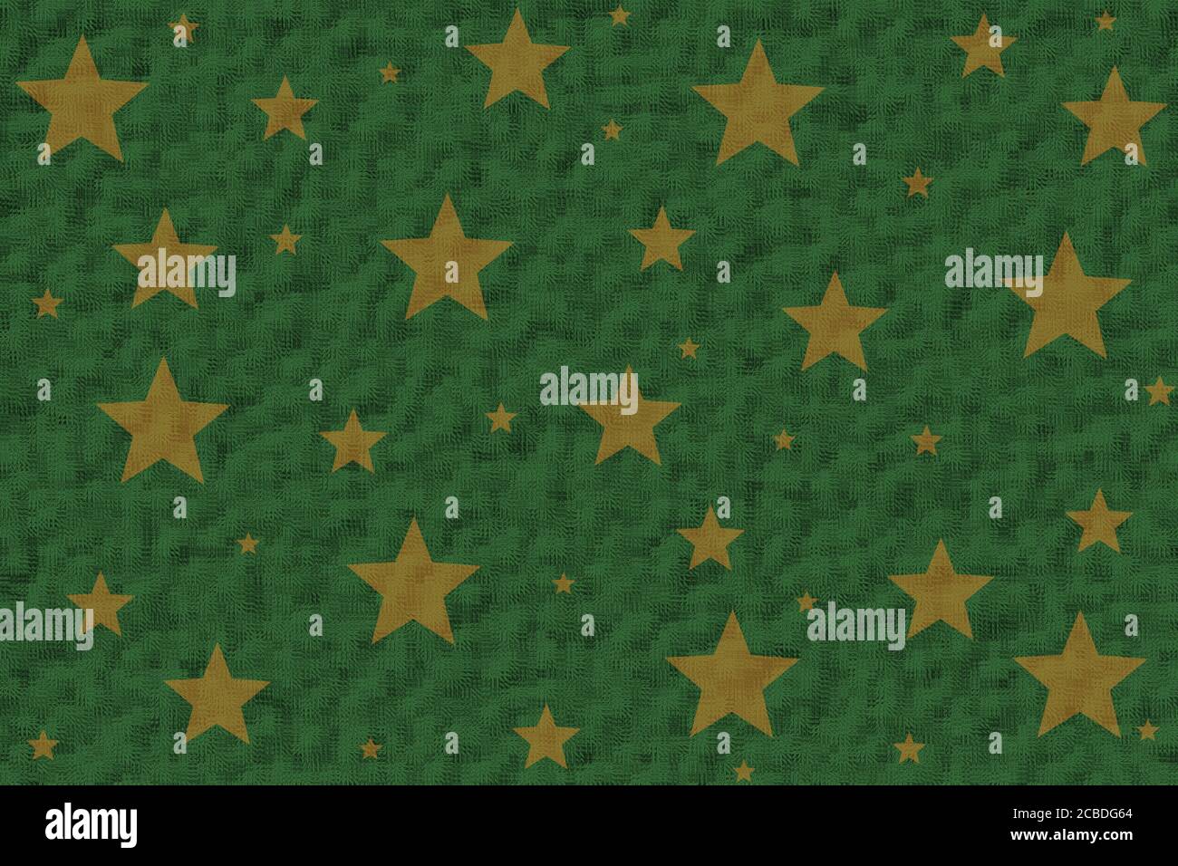 Yellow stars on green background Stock Photo Alamy