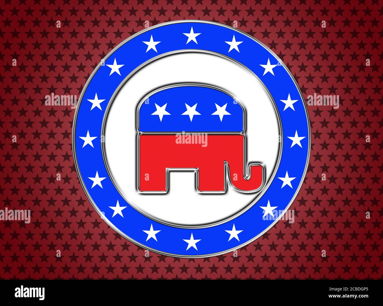 Republican Vote Button Stock Photo