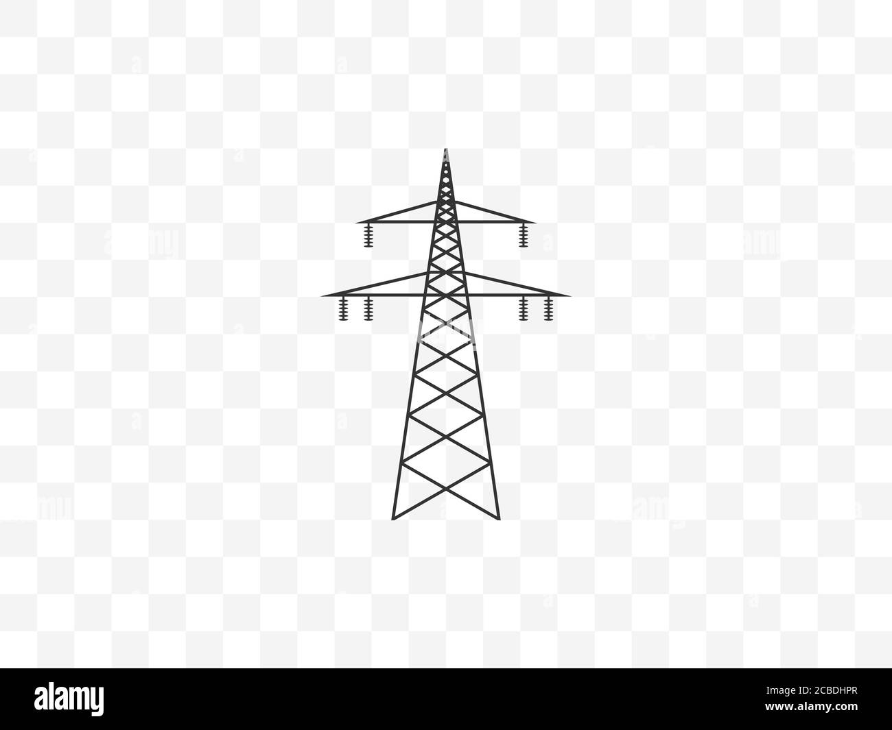 Electric tower, power icon. Vector illustration, flat design. Stock Vector