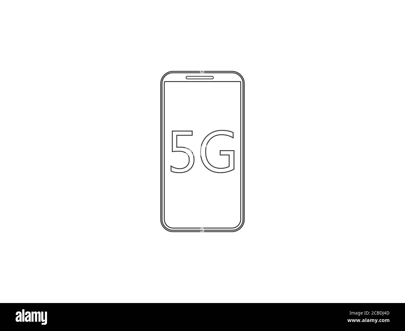 5g, wireless, phone icon. Vector illustration, flat design. Stock Vector