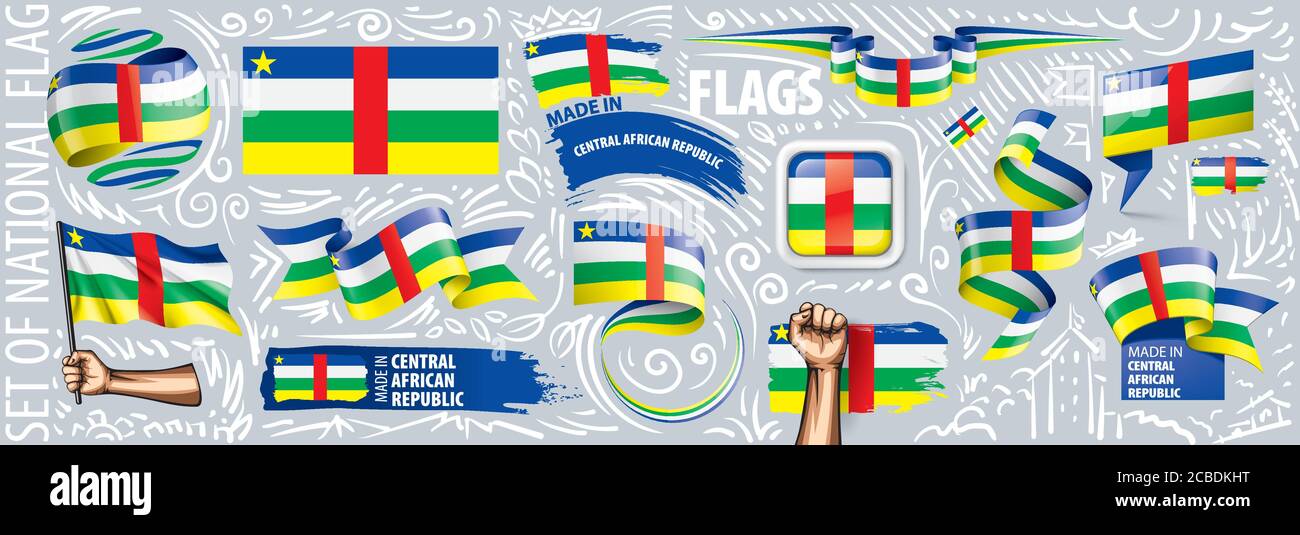 Vector set of the national flag of Central African Republic Stock ...