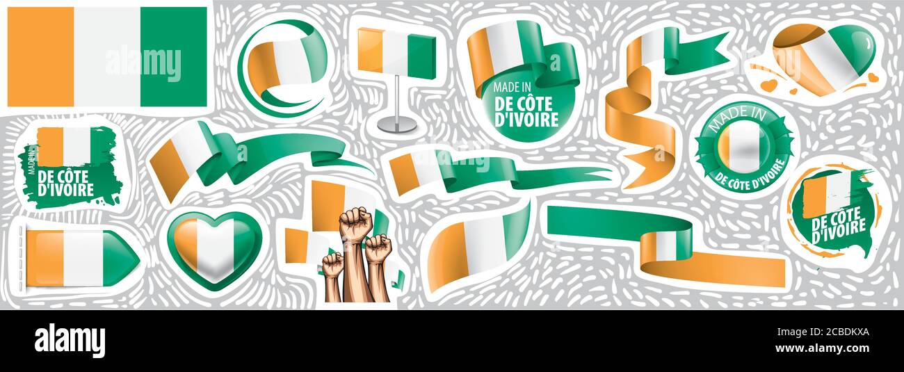vector-set-of-the-national-flag-of-cote-d-ivoire-in-various-creative
