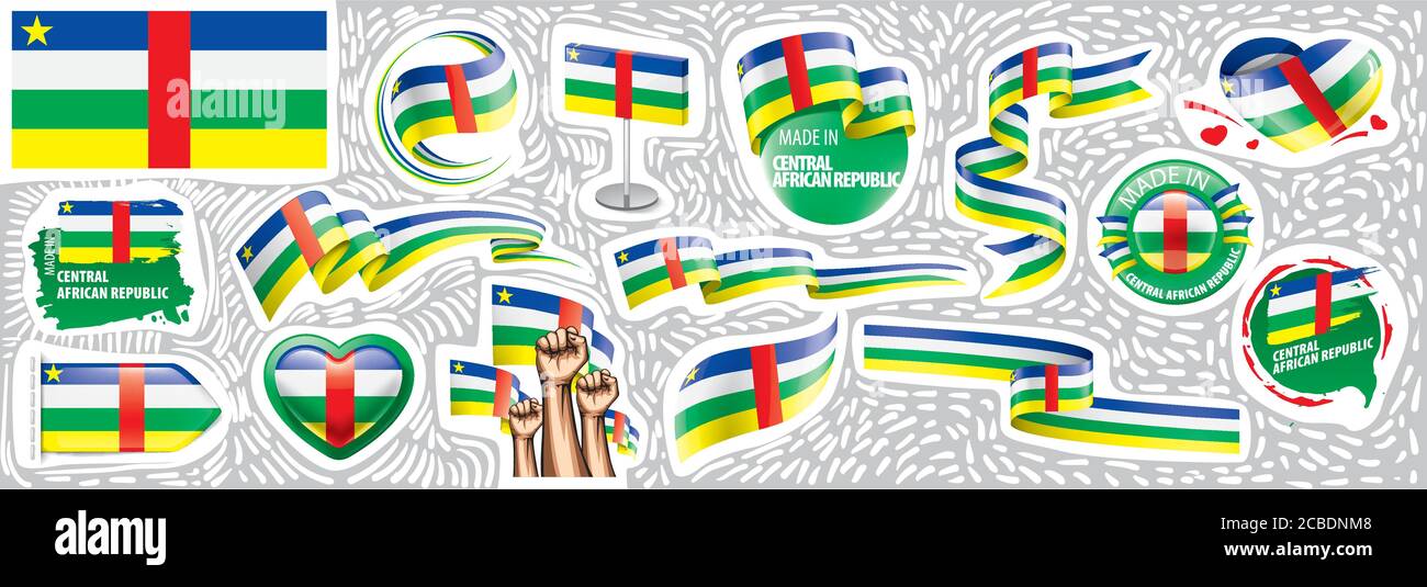 Vector set of the national flag of Central African Republic Stock ...
