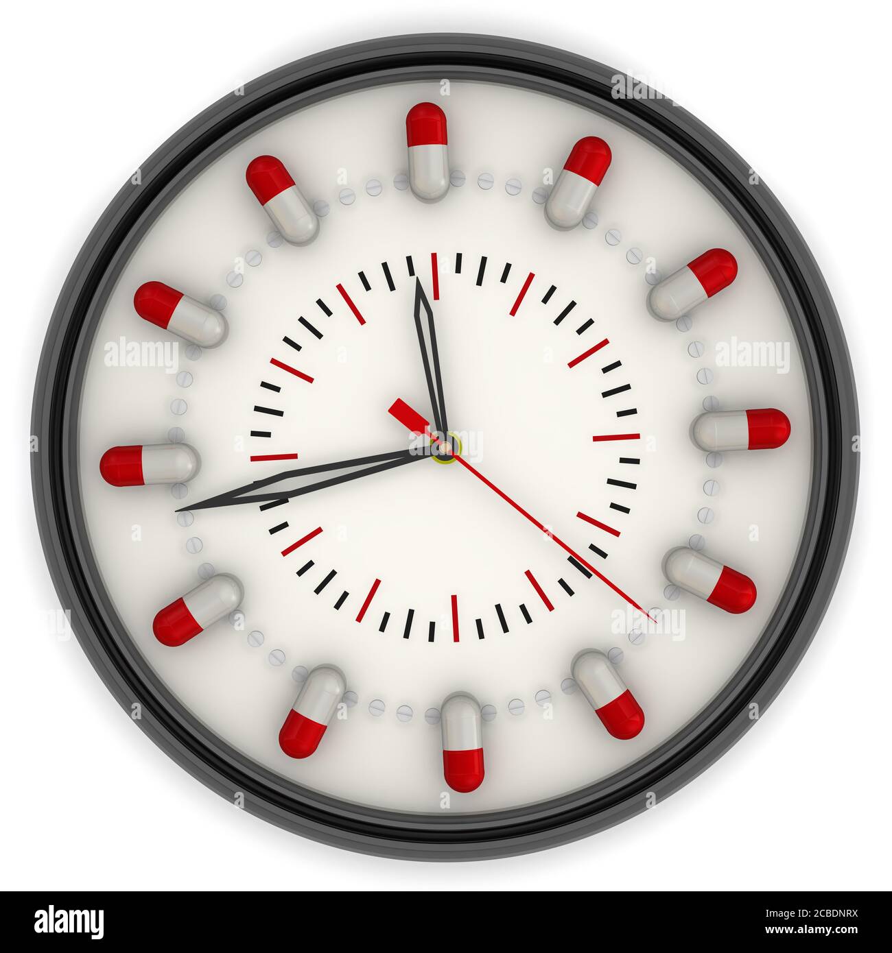 The watch for the drug intake. Analog Clock with a dial made from