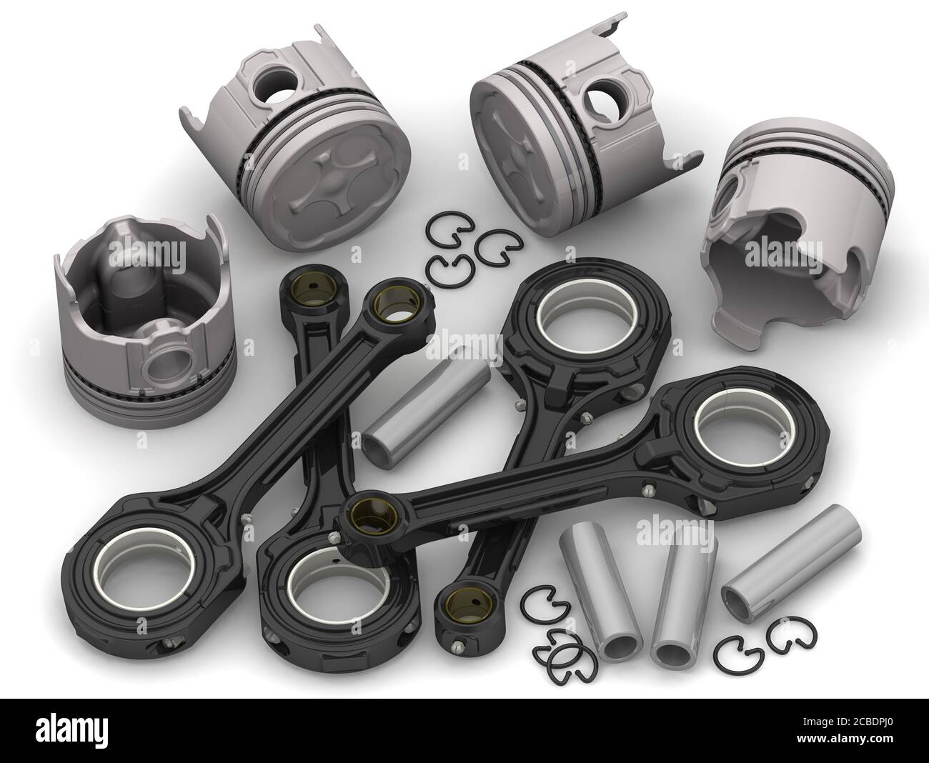 Spare parts of internal combustion engine connecting rod and piston