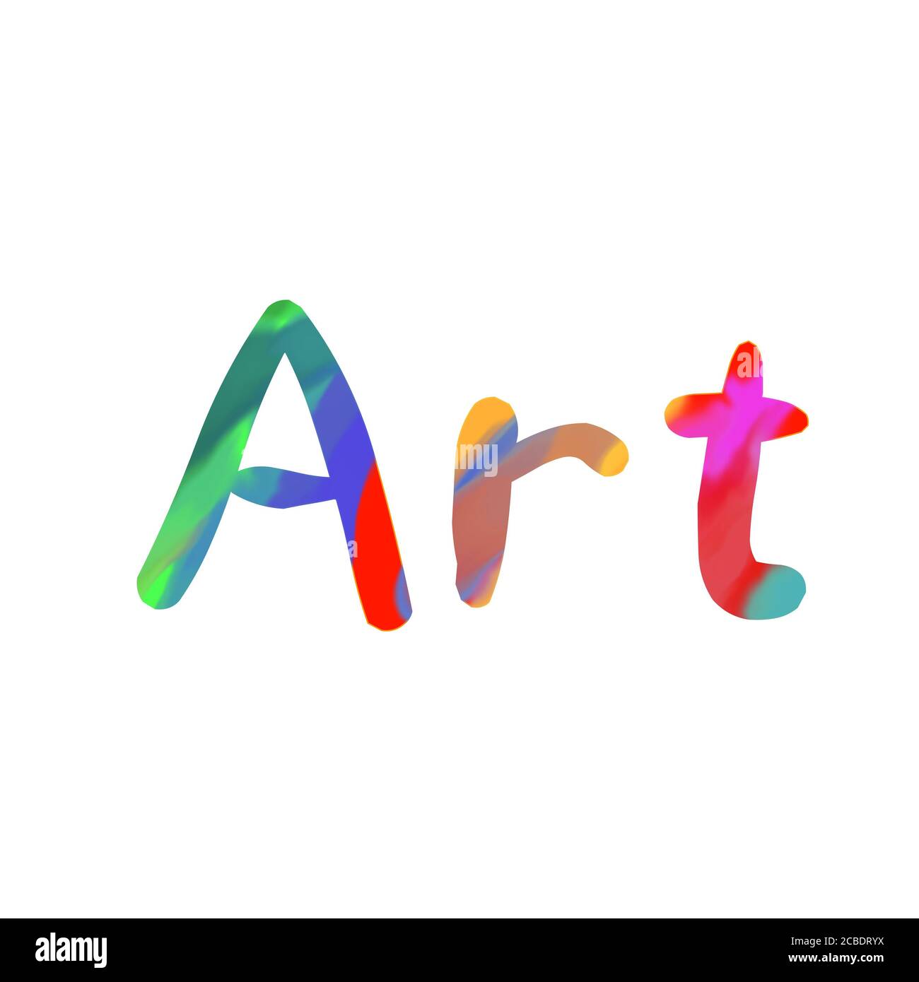 Illustration of text "Art". Rendering of the text "Art". Clip art of