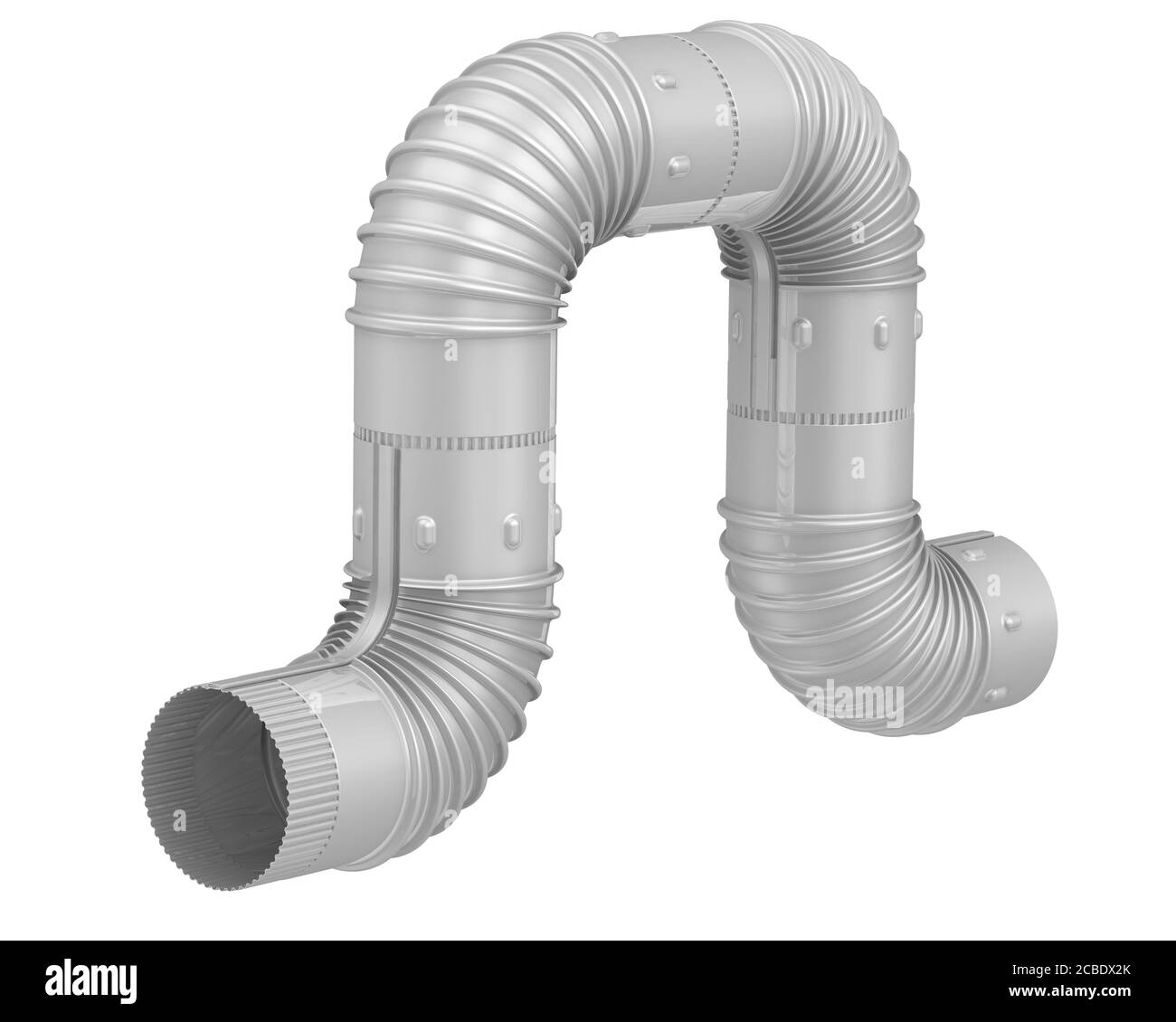 Elbow pipe connection. Steel elbow pipe connection isolated on white