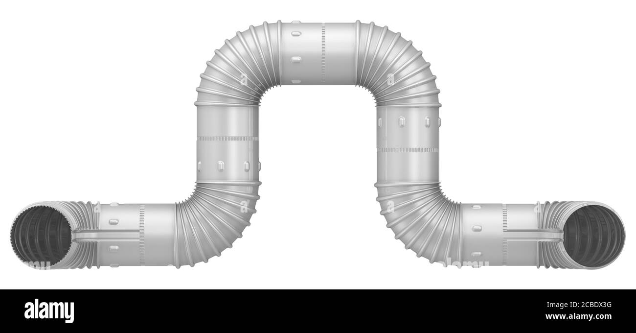 Elbow pipe connection. Steel elbow pipe connection isolated on white