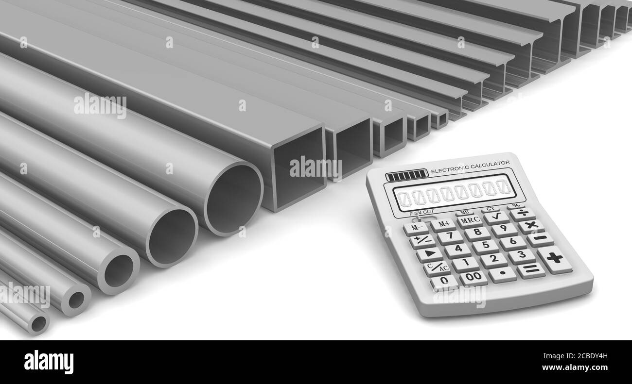 The metalroll and electronic calculator. Electronic calculator lies on