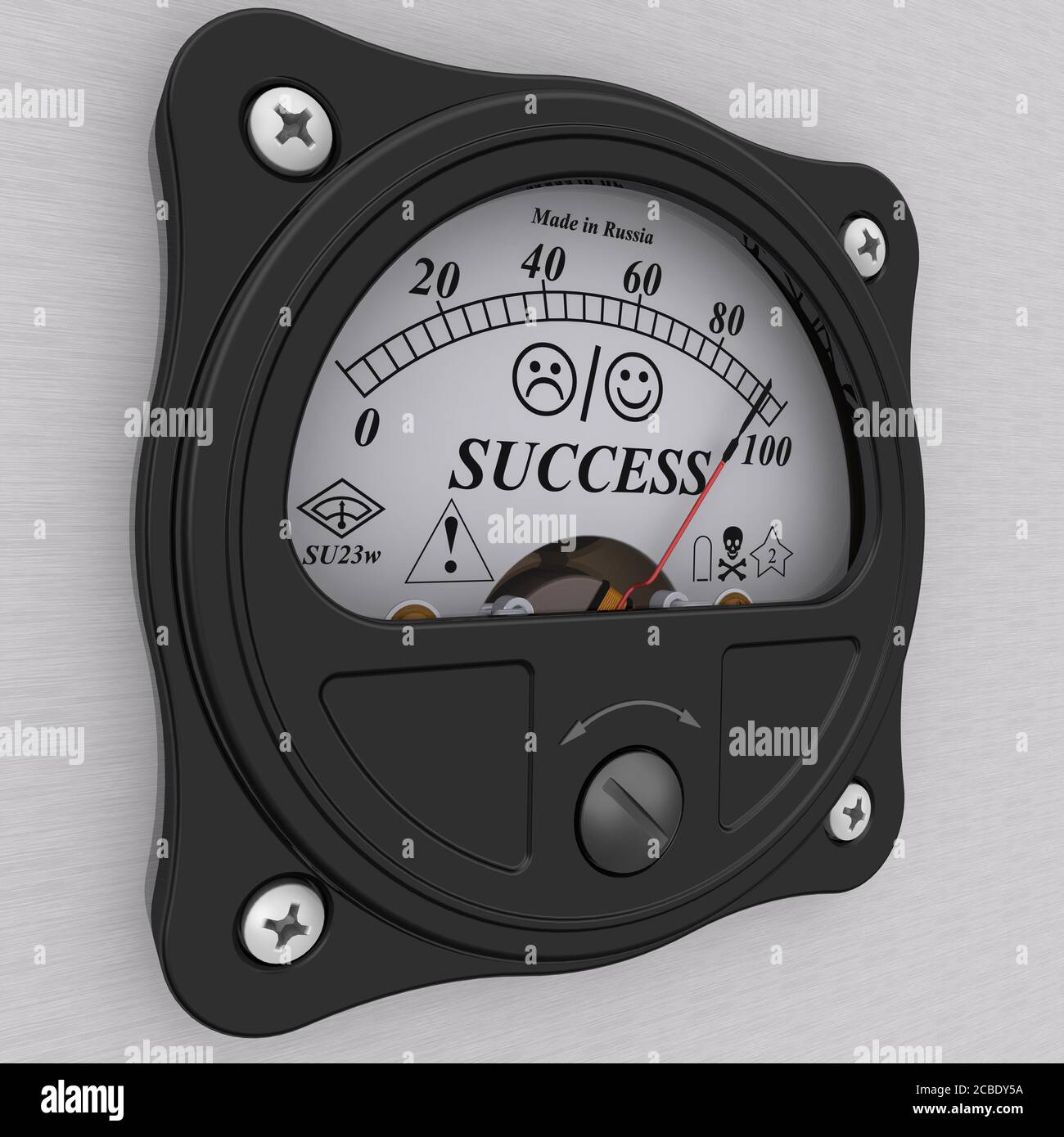 Success indicator. Analog indicator showing the level of success