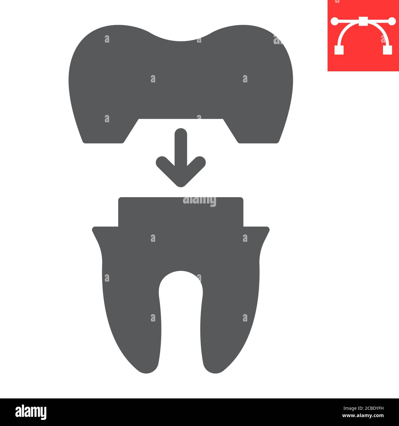Dental crown glyph icon, dental and stomatolgy, tooth crown sign vector