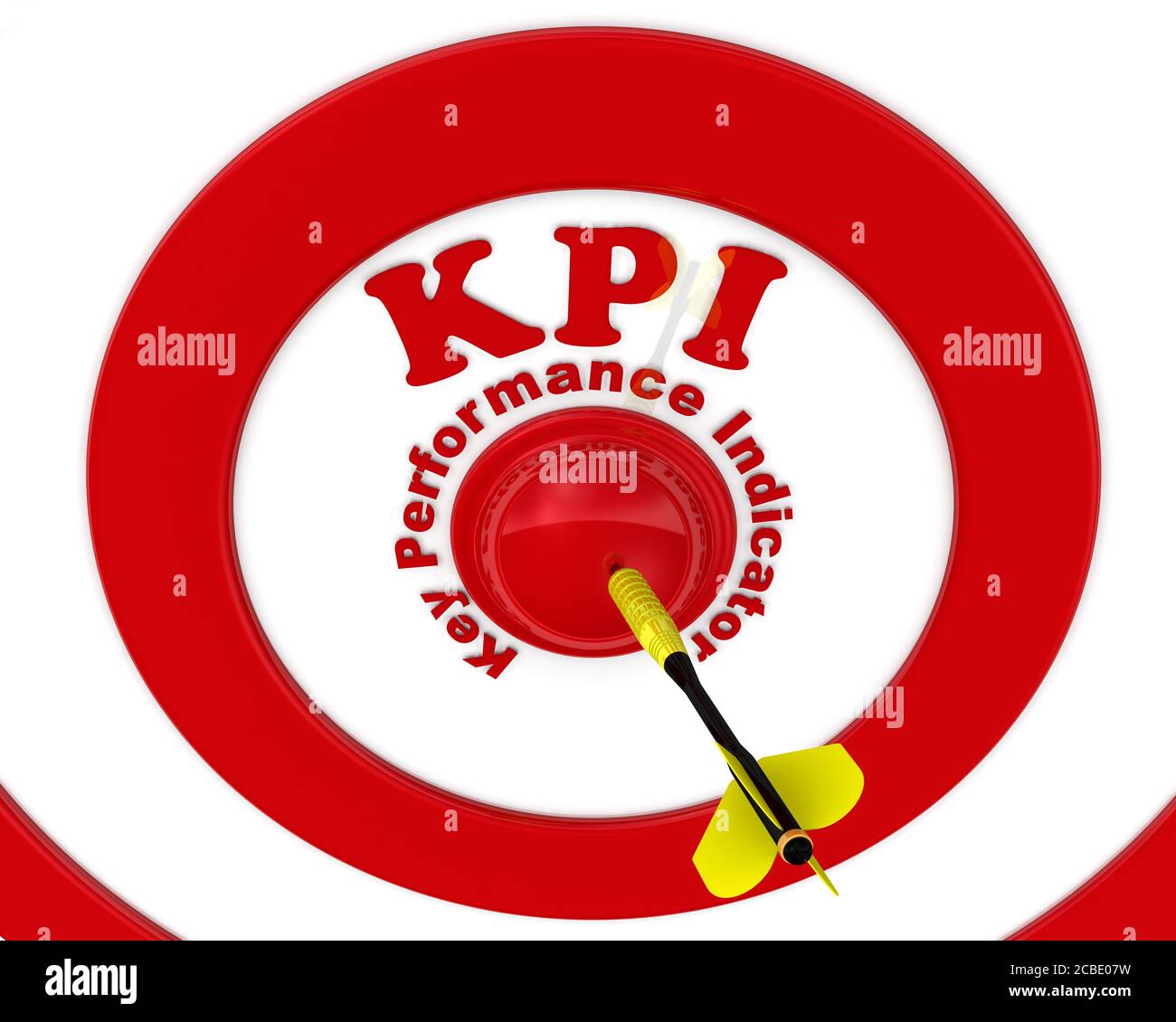 KPI (Key Performance Indicators). Red target with inscription.Dart in