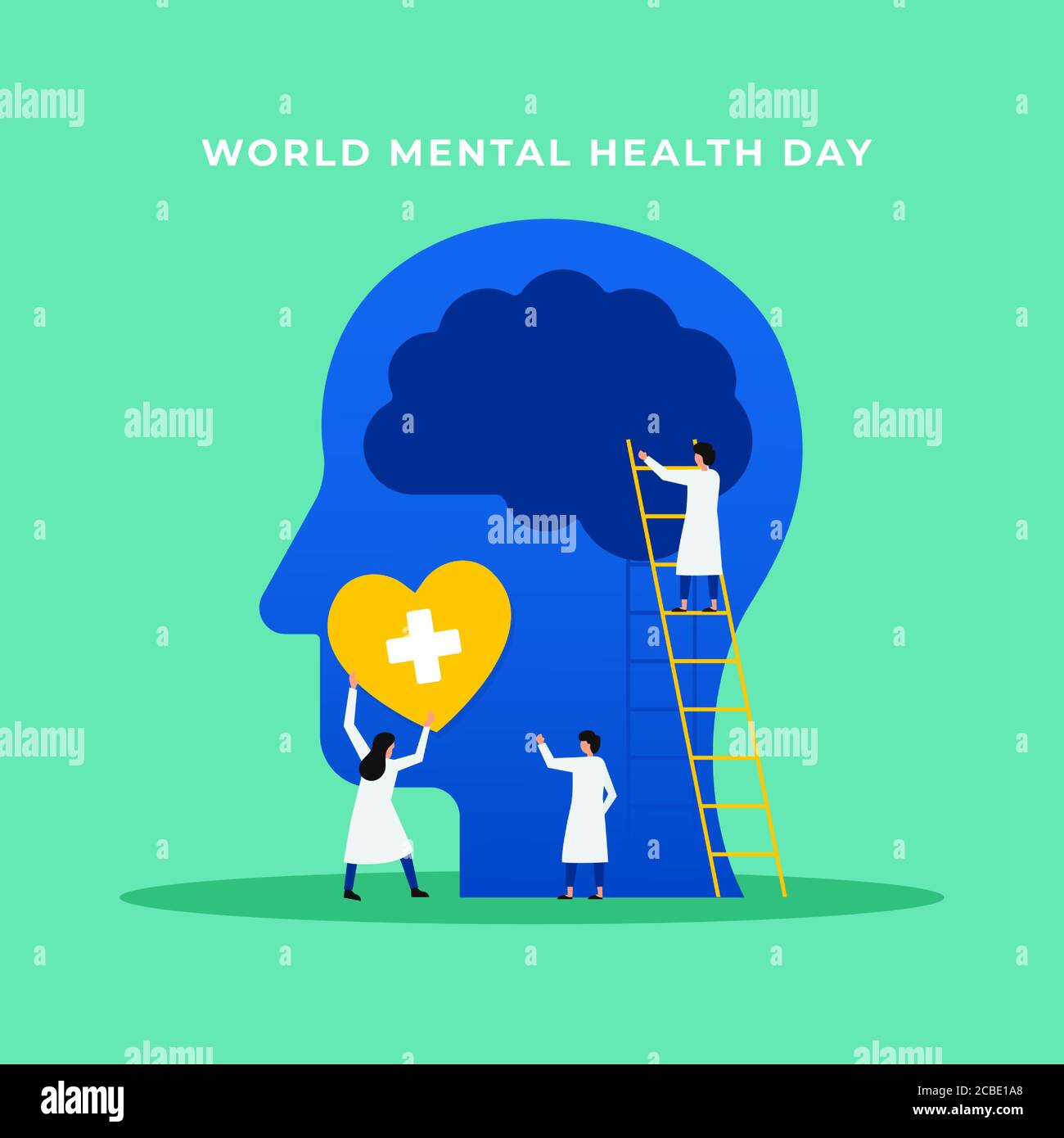 Mental health medical treatment vector illustration. specialist doctor