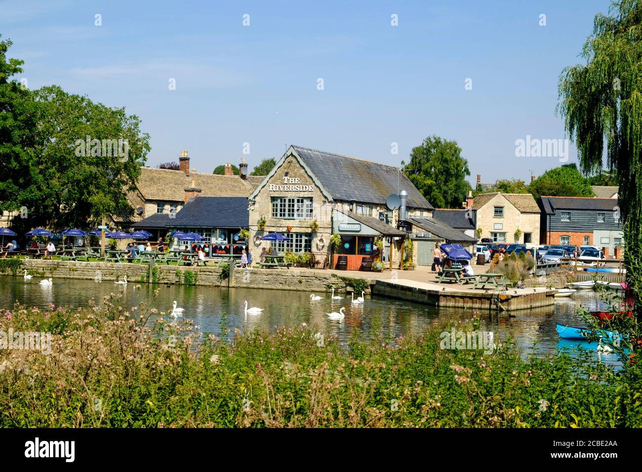 Lechlade or LechladeonThames in the southern Oxfordshire Cotswolds The Riverside Stock Photo