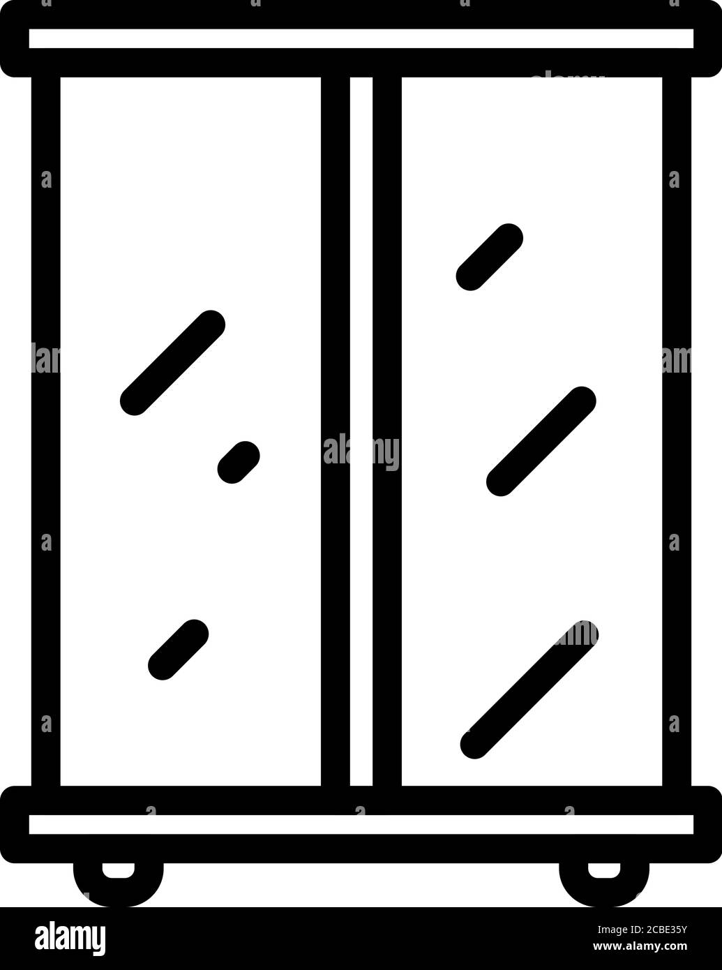 Glass wardrobe icon, outline style Stock Vector