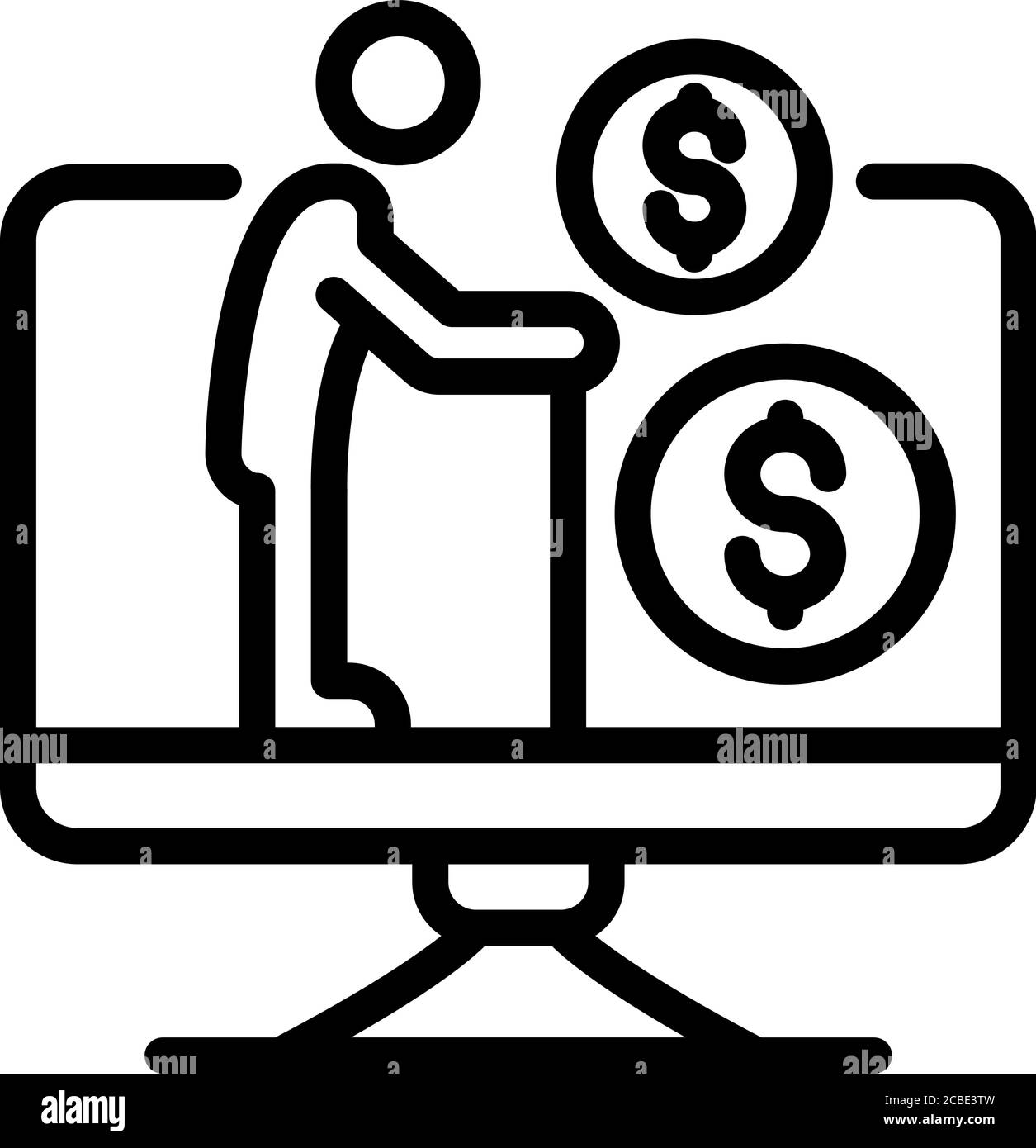 Senior man allowance icon, outline style Stock Vector Image & Art - Alamy