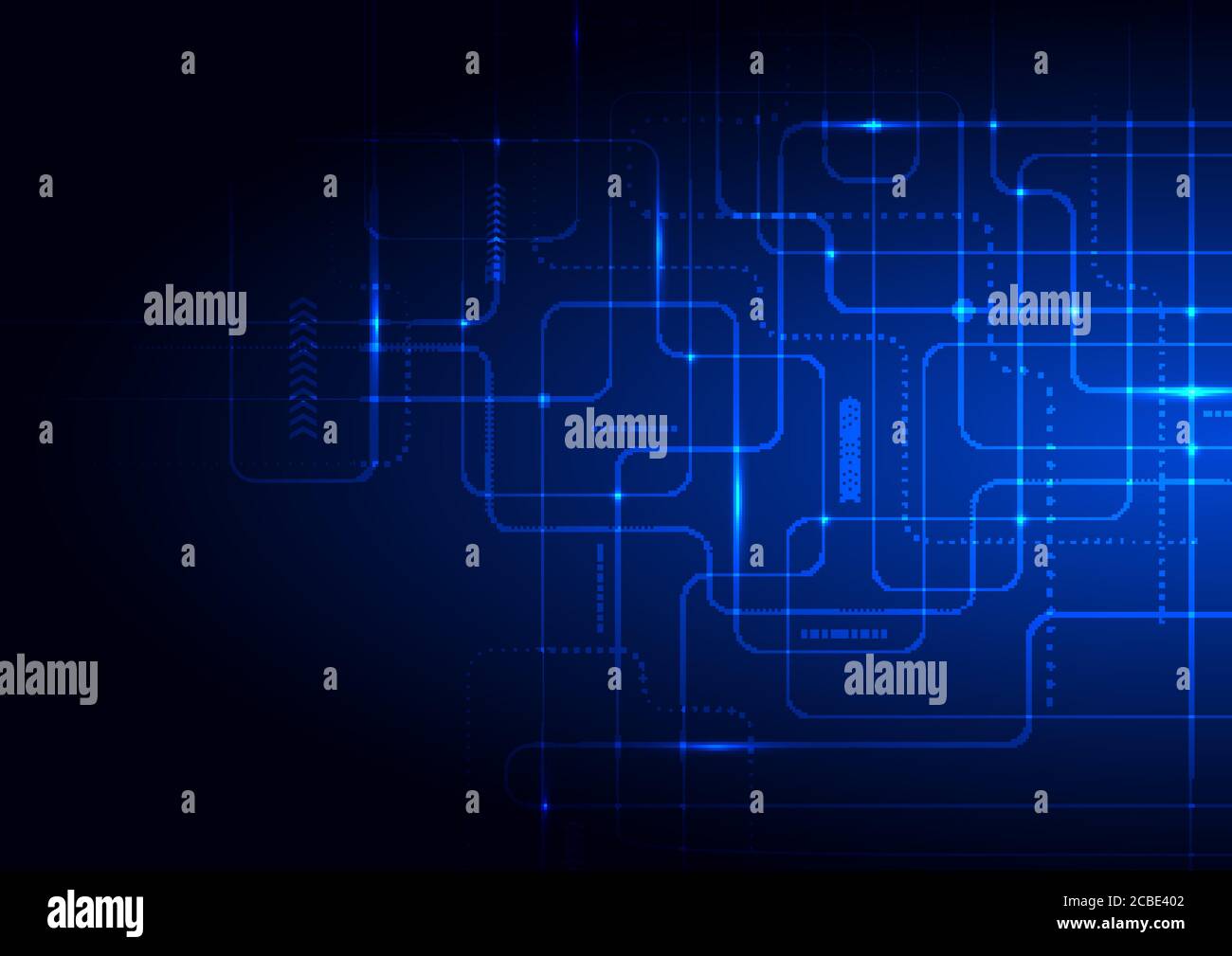 Abstract technology futuristic concept glowing blue lines and lighting ...