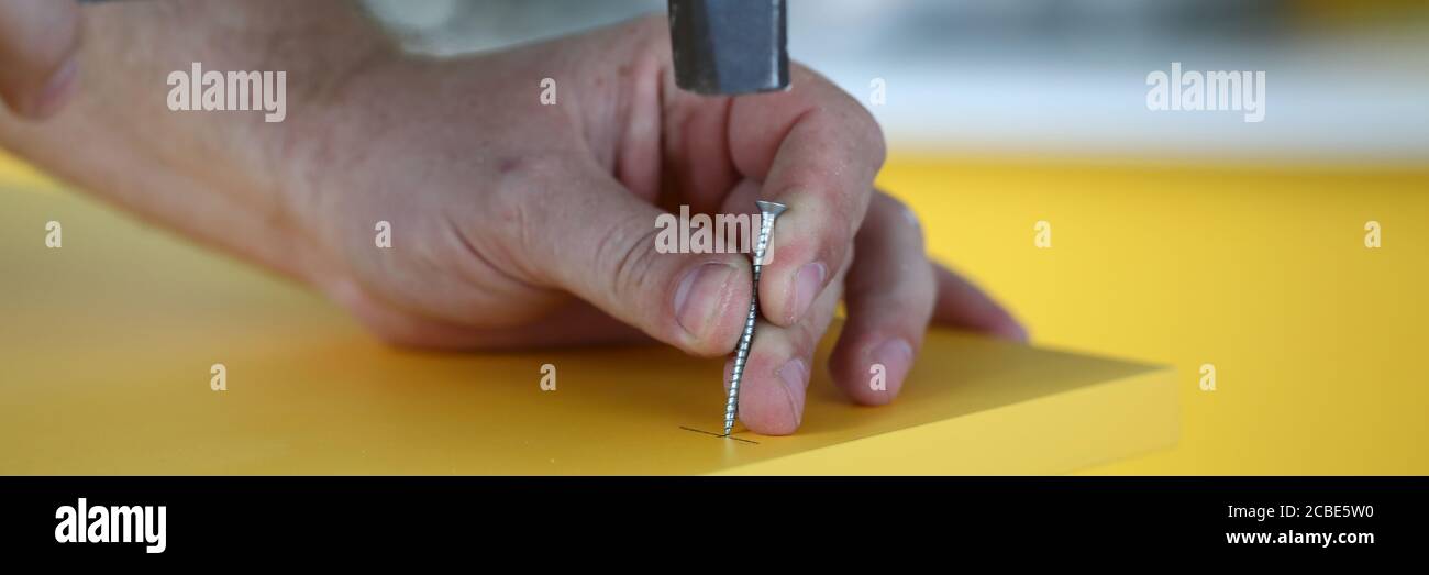 Concentrated foreman at work Stock Photo