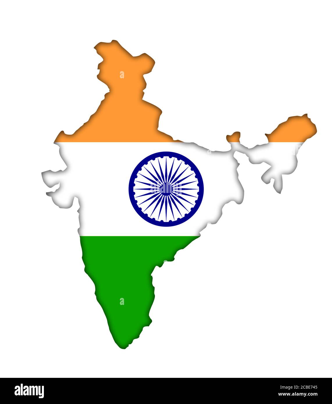 India map flag icon Stock Photo