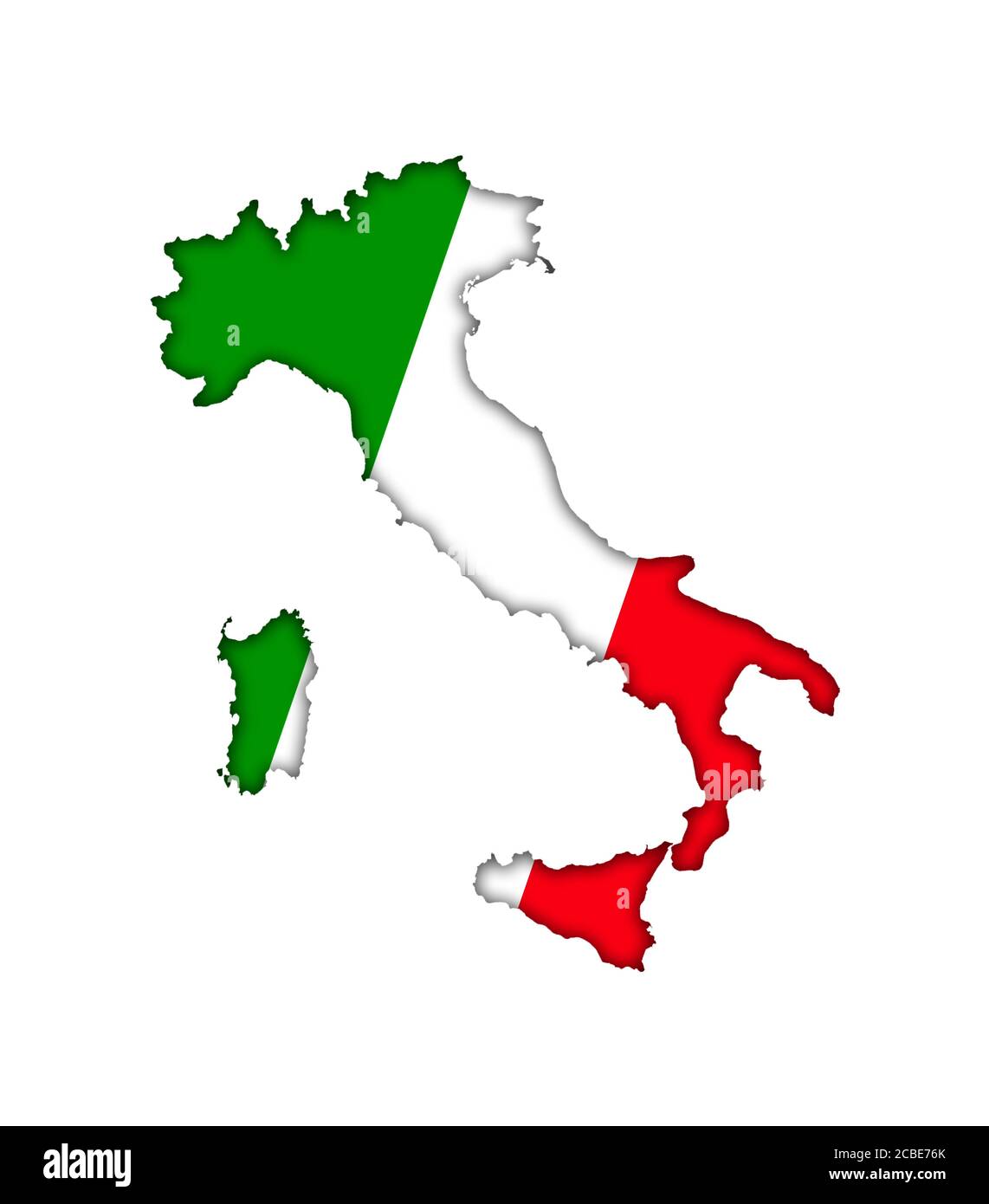 Italy map flag Stock Photo