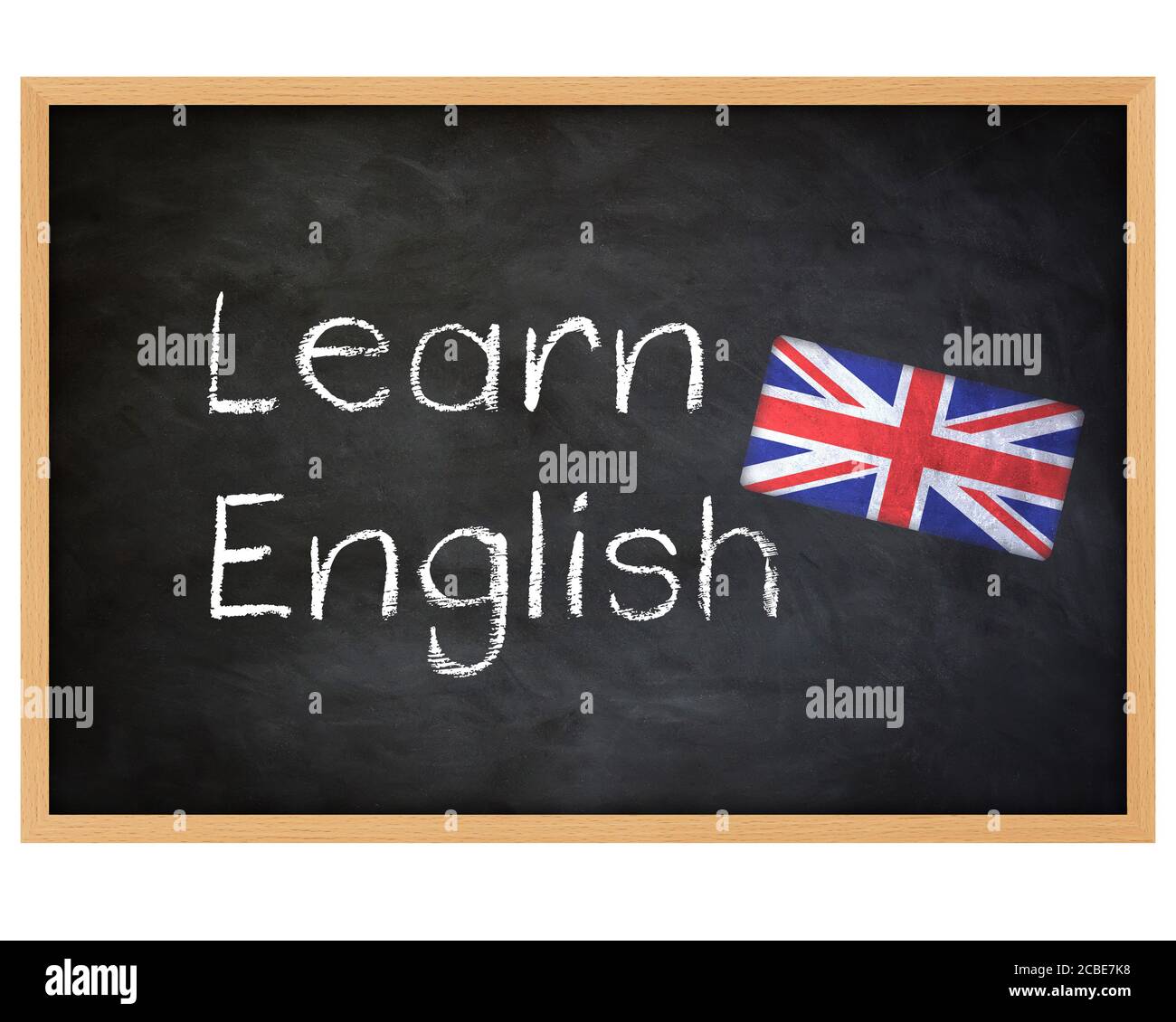 Learn English, handwritten on chalkboard Stock Photo Alamy
