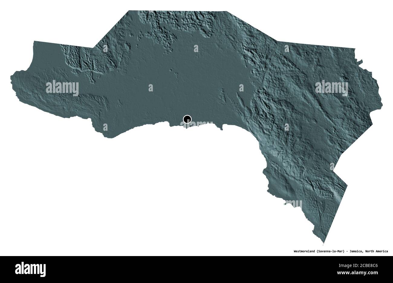 Westmoreland Parish Jamaica Map Shape Of Westmoreland, Parish Of Jamaica, With Its Capital Isolated On  White Background. Colored Elevation Map. 3D Rendering Stock Photo - Alamy