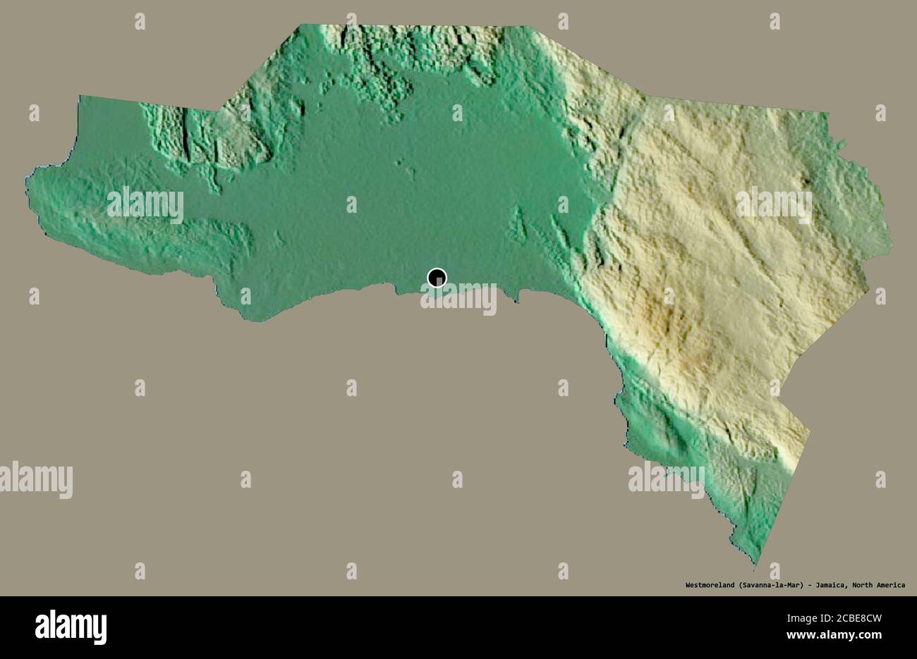 Westmoreland Parish Jamaica Map Shape Of Westmoreland, Parish Of Jamaica, With Its Capital Isolated On A  Solid Color Background. Topographic Relief Map. 3D Rendering Stock Photo -  Alamy