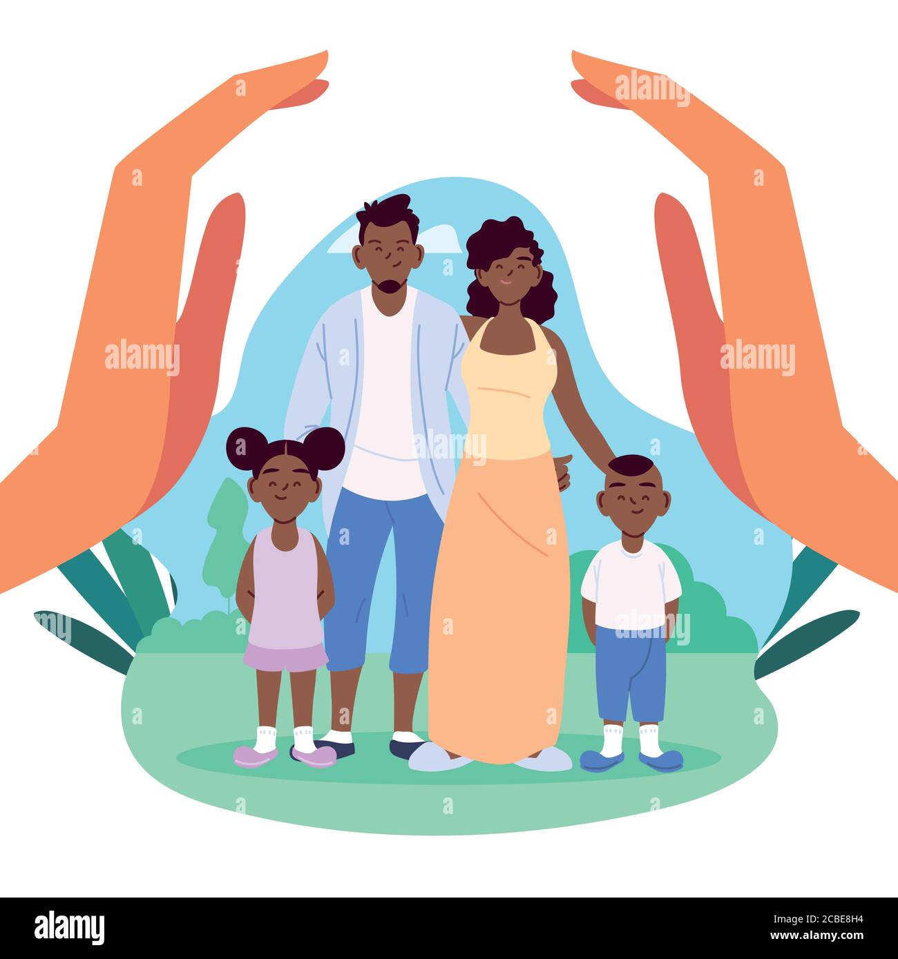 Black Mother Father Daughter And Son Cartoons Between Hands Design Family Relationship And Generation Theme Vector Illustration Stock Vector Image Art Alamy