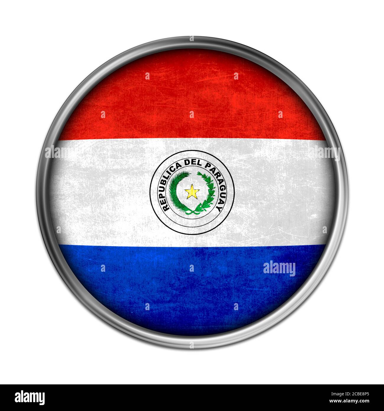 Paraguay flag button Stock Photo